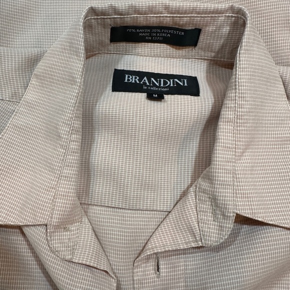 BRANDINI, SET/2, MENS SHIRTS. SMALL PLAID DESIGN. LONG SLEEVE. SIZE M - Picture 4 of 9